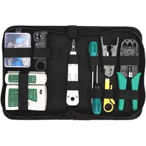 Gaobige Network Tool Kit  Cat5 Cat5e Cat6, 11 in 1 Portable Ethernet Cable Crimper Kit with a Ethernet Crimping Tool, 8p8c 6p6c Connectors rj45 rj11 Cat5 Cat6 Cable Tester, 110 Punch Down Tool