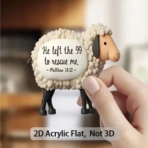 1Pc 2D Flat Christian Acrylic Fridge Magnet With Bible Verse & Beige Lamb Pattern, Religious Refrigerator Decor, Suitable For Fridges And Doors, Perfect For Easter, Christmas, Thanksgiving, As Spiritual Home Gifts For Friends, Classmates And Family