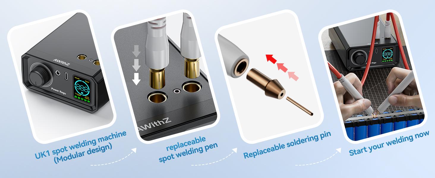 9000W Battery Spot Welder, Knob 100 Gears Foot Pedal Operated, 0.1-0.3mm Spot Welder with Dual Pulse Output, Spot Welder for DIY Battery Packs (UK1)