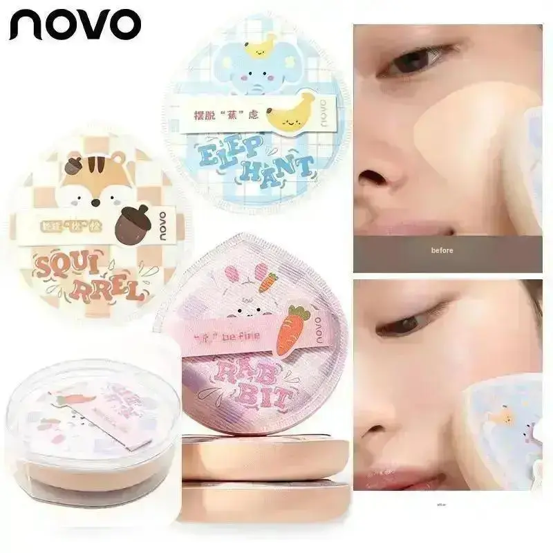 NOVO Cute Animal Marshmallow Makeup Puff Thick Soft Wet Dry Dual Use Low Powder Absorption Smooth Foundation Blender