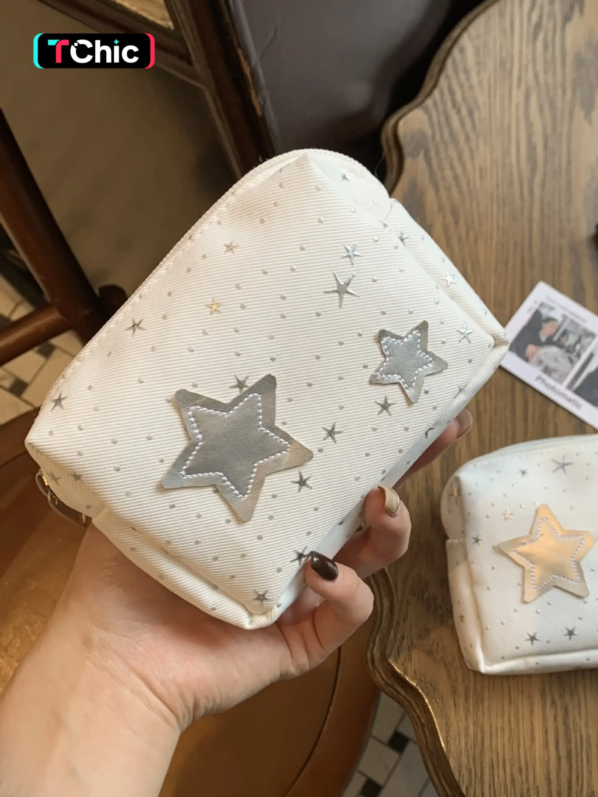 Star Pattern Cosmetic Bag, Cute Portable Camera Pouch, High-Profile Travel Organizer, Ideal for Makeup & Accessories, All Seasons Use