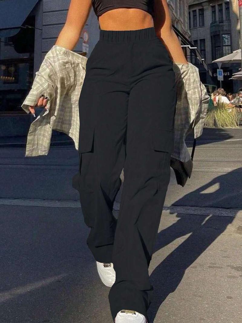 Girl Teen Casual Pocket Loose Straight Cargo Pants Sports Exercise Street Fashion Outdoor Spring Summer Autumn Winter Size 8-16 Years GK2083