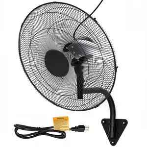 18 Inch High Airflow Wall Mount Industrial Fan, 3-Speed 3500 CFM Oscillating Metal Fan with 90° Swing & 30° Tilt for Garage Warehouse Basement