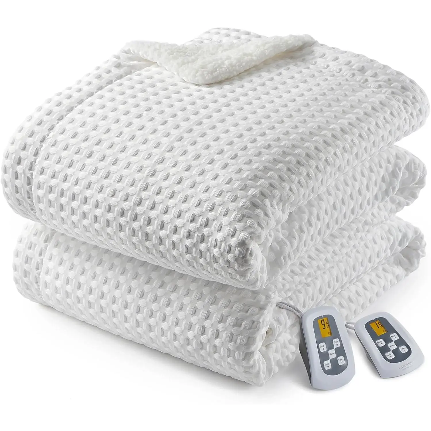 Heated Blanket  Size with LCD  Controller, Waffle Weave  Heating Electric Blankets, 10 Heat Levels & 1-12H Time Settings, ETL Certified, Machine Washable, , 84" x 90"