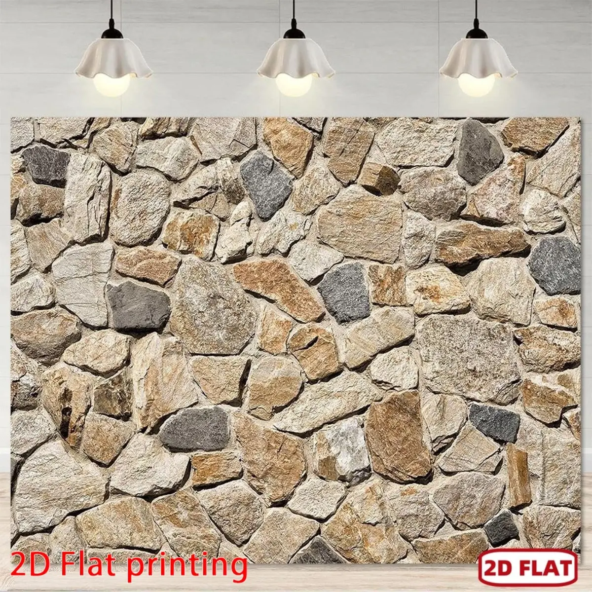 Natural Tone Neutral Textured Fabric Backdrop Suitable for Wedding & Birthday Studio Decor - Horizontal Stone Wall Panel with Natural Tones (Gray, Beige, Brown, Black, Green, Blue, Golden, Pink) - Blinds for Photo Backgrounds