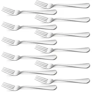 Silverware, Dinner Fork 8 Inches, Forks Set of 12 Premium Food Grade Stainless Steel Forks for Home Kitchen Party Restaurant, Mirror Polished Dishwasher Safe