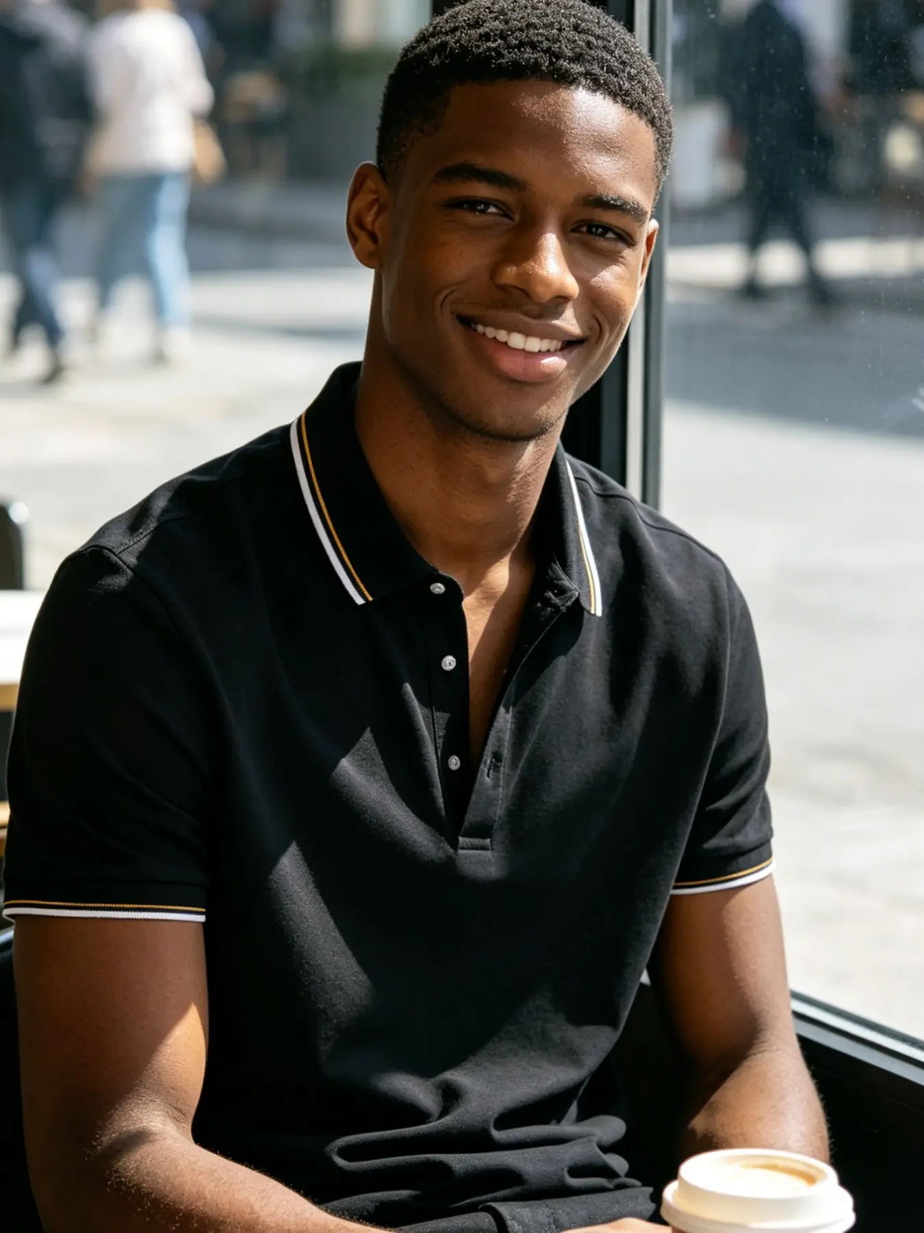 Cool-touch, skin-friendly contrast-edge golf polo shirt, men's multi-scene collared short sleeves, basic summer top, men's casual wear