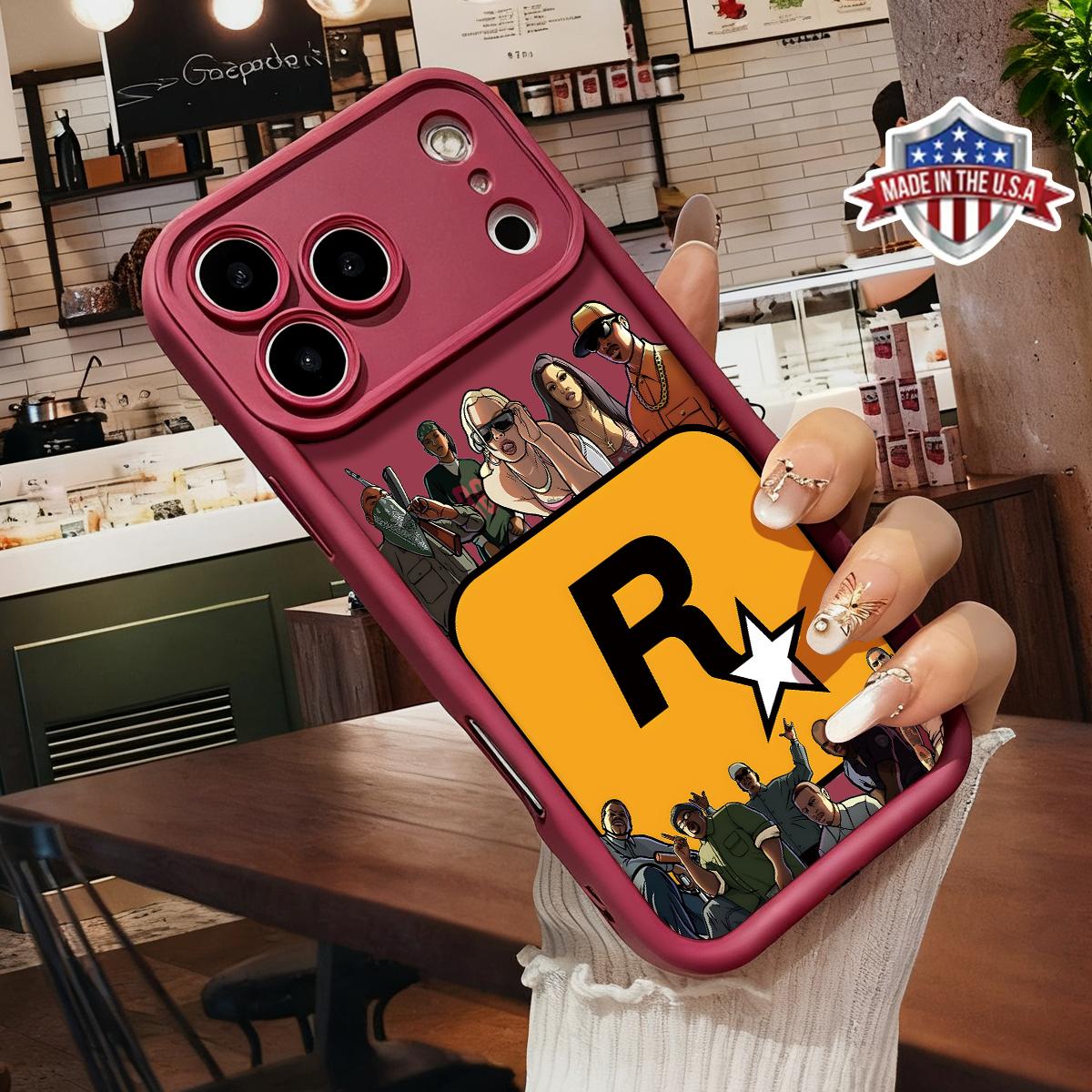 Cool Rockstar Style Phone Case for iPhone 17 16 15 14 Pro Max 13 12 11 XR XS Plus Shockproof Anti Scratch Protective Slim TPU Cover