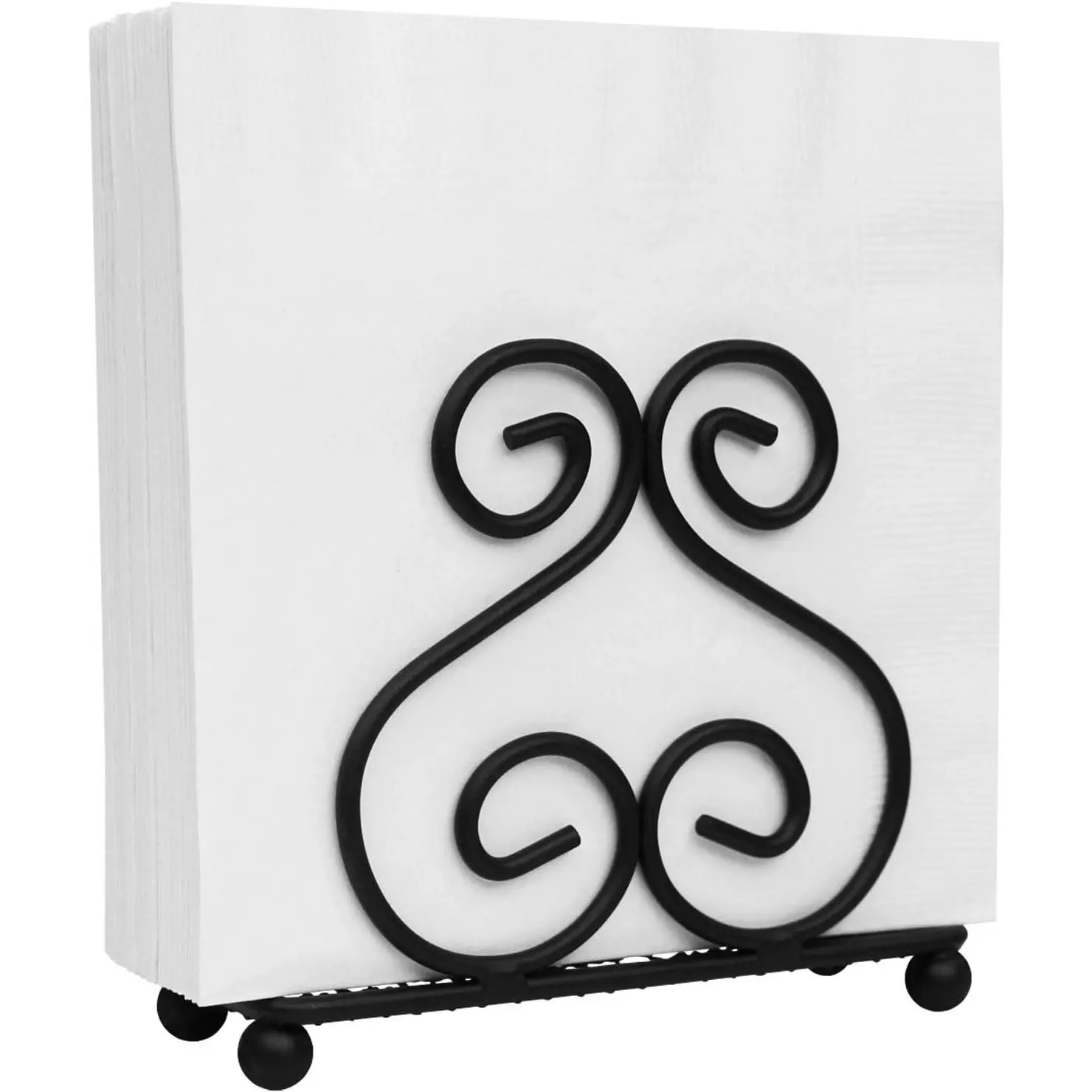 Scroll Collection Napkin Holder – Napkin Holders for Tables,  Napkins Holder, Dining Table Napkin Holders for Kitchen, Black