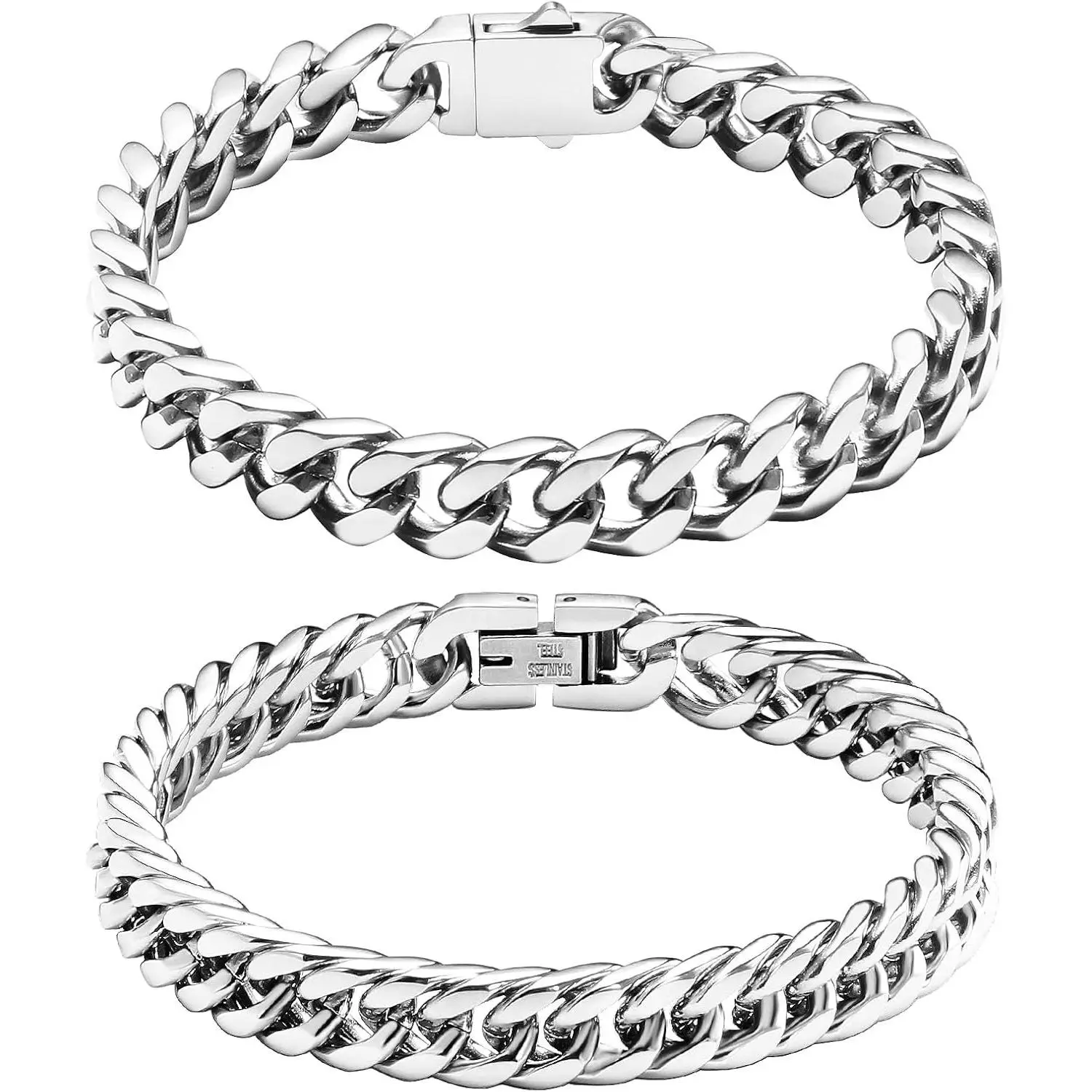 Cuban Link Bracelet,Stainless Steel   Bracelet Set | Chain Bracelet, for Men,Mens , Bracelet, Bracelet Men,Bracelet Set,Bracelet Set