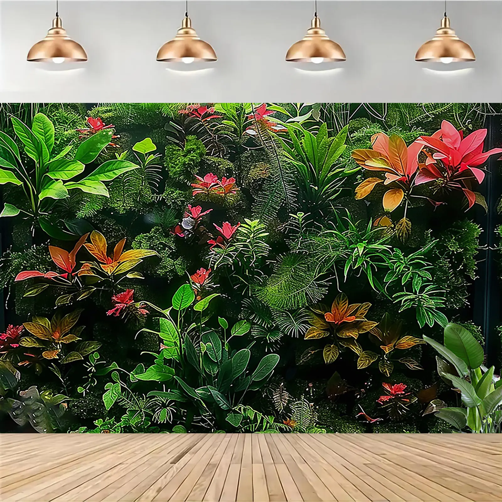 Tropical Foliage Tapestry for Home and Party Decor - Lush Greenery Wall Art Banner for Weddings, Anniversaries, Birthdays, and Showers