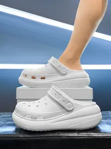 1 Pair of Unisex Thick Bottom Clog Sandals: EVA Breathable Upper, Anti-Slip Wear-Resistant Sole, 2-in-1 Wearable Design, Summer Outdoor Slippers