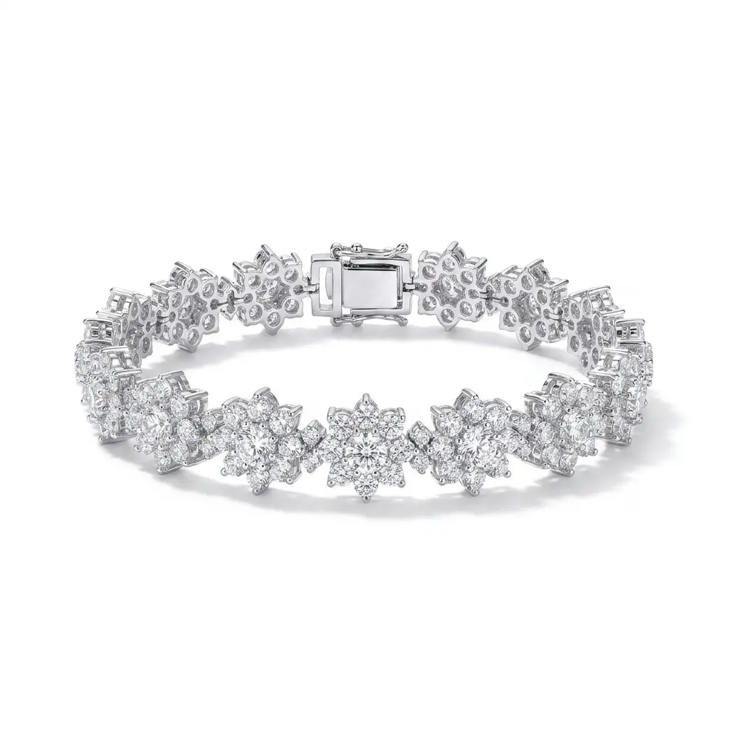 925 Sterling Silver Luxury Moissanite Bracelet for Women, High-End Inspired Elegant Glossy Jewelry, Ideal Gift for Birthday Anniversary, Perfect for Dinner Date Holiday Party