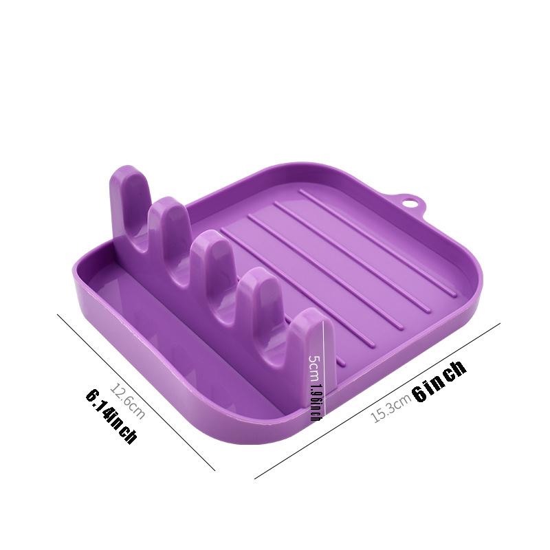 Kitchen Utensil Holder Rack, Easy Clean Pot Lid Organizer, Multi-Purpose Draining Spoon Rest, Space-Saving Design for Home Cooking Essentials