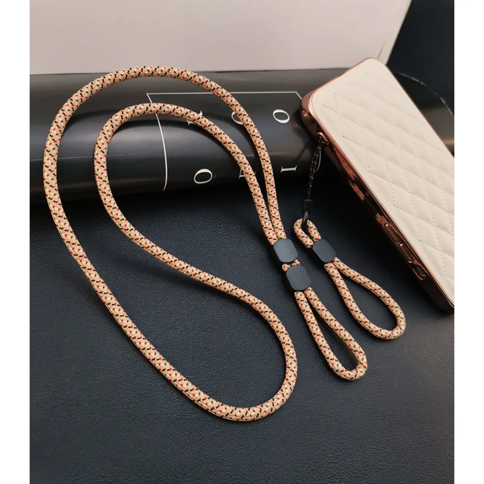 Adjustable Braided Phone Lanyard Crossbody Strap, Anti-Lost Nylon Woven Cell Phone Neck Strap, Detachable Thin Cord Wrist Strap, Universal Phone Chain for iPhone Android Daily Travel Shopping Outdoor Photography