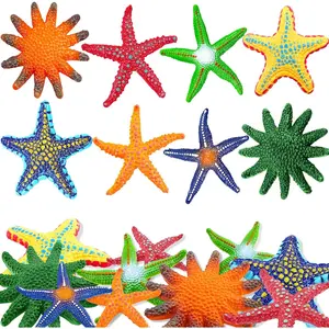 16 Pieces Big Diving Pool Toys, Beach Colorful Starfish Summer Swimming Underwater Pool Toys Soft Rubber Dive Throw for Kids Birthday Swimming Pool Party Favors Fish Tank Stuffer (2 Sizes)fidget toys