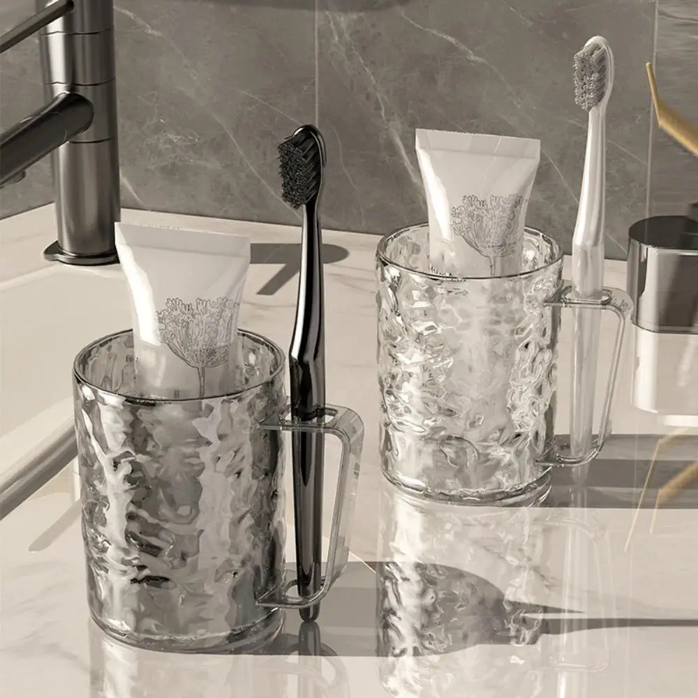 Couple's 2-Piece Glacier Pattern Bathroom Mug Set - Durable, Waterproof, Tear-Resistant Toothbrush Holder & Mouthwash Cup for Home Bathroom Supplies, 2Pcs-A