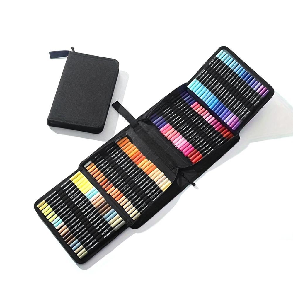 72/100/120/168 Color Dual-Ended Markers Art Brush Set Art Materials for Children, Professional Drawing and Doodling Supplies for School and Home