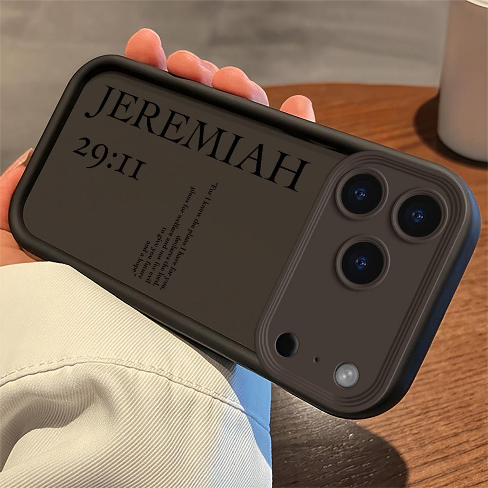 Jeremiah 29:11 Shock-Absorbing Black And White Matte All-Inclusive Anti-Fall Mobile Phone Case Suitable for iPhone 17 Air 14 15 16 Pro Max Plus 11 12 13 Cover Protection Smartphone Protector Casing