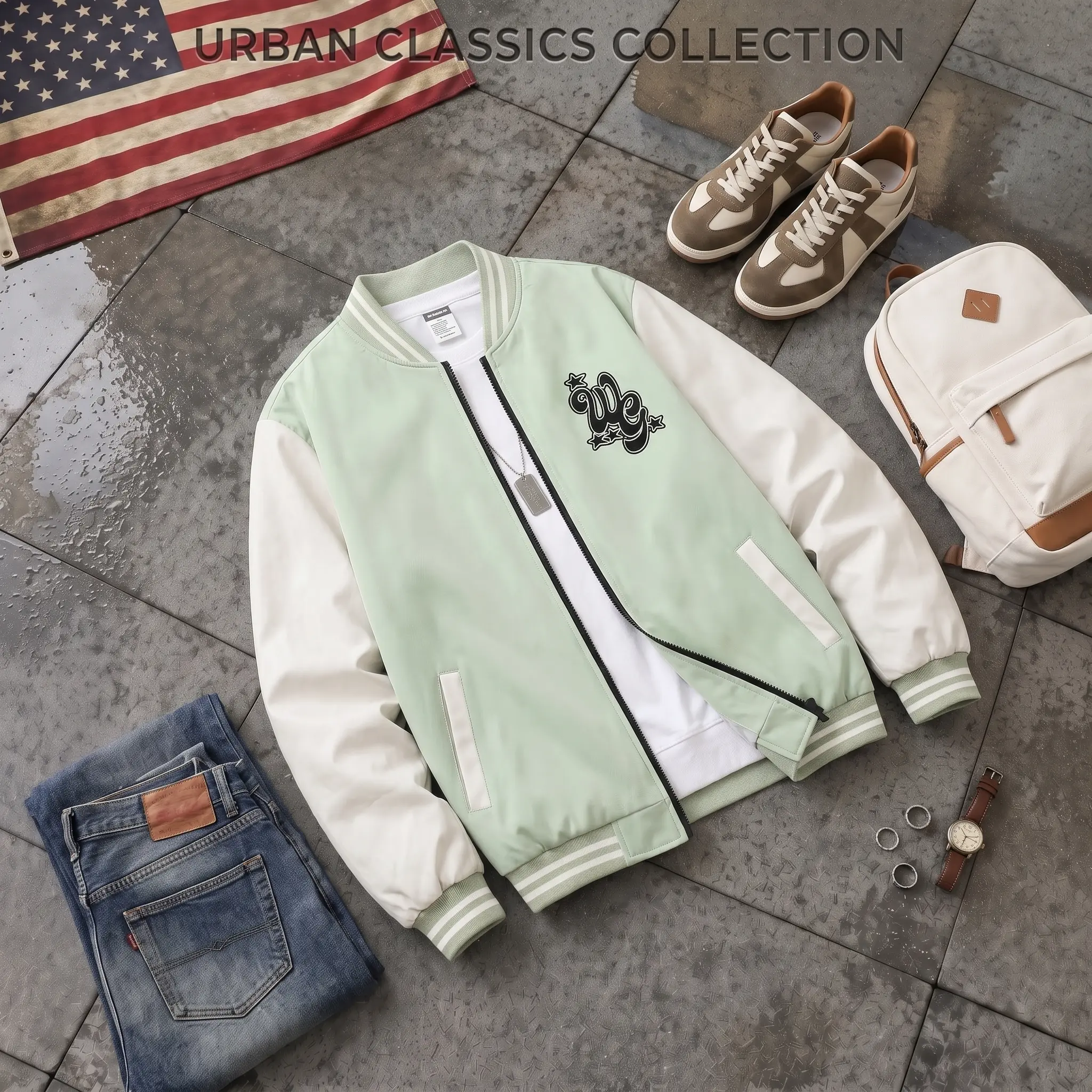 Y2K Aesthetic American Retro Varsity Jacket Patchwork Loose Fit Fleece Letter Embroidery Baseball Coat Oversized College Sweatshirt for Women Men Streetwear Winter Warm Outerwear Casual Slow Life Concept