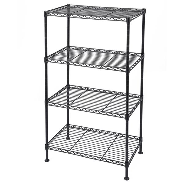 4-Shelf Storage Shelves,Wire Shelving Heavy Duty Metal Storage Shelving Unit Adjustable Garage Shelving Rack Pantry Kitchen (4 Tier,19.69 x 11.81 x 31.50")