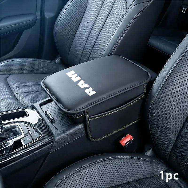 Dodge RAM Center Console Protective Pad, PU Leather, Stain & Wear Resistant, Easy Install, Unisex, 1pc Car Armrest Cushion