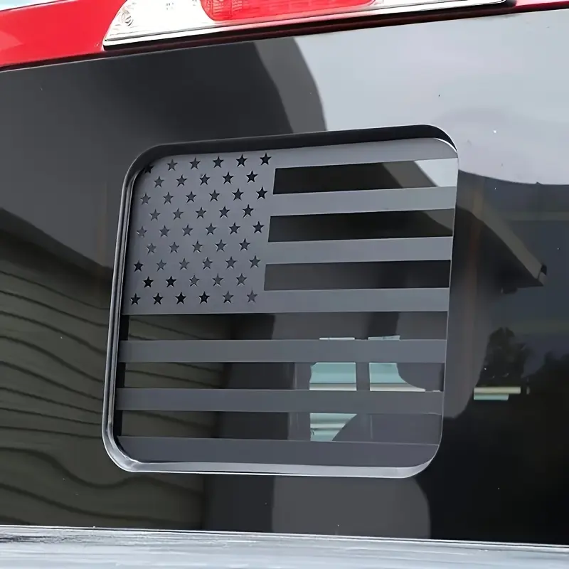 Matte Black American Flag Rear Center Window Decal for Ford F150 F250 F350 2015-2023, Waterproof Vinyl Patriotic Truck Sticker, Precise Fit Auto Accessory