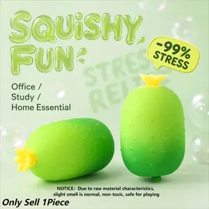 Super Soft Cucumber Squishy Toy, Realistic Cucumber Shaped Fidget Toy, Cute Stress Relief Squeeze Toy for Anxiety Relief, Funny Prank Plaything, Portable Hand Toy for Kids, Teens and Adults, Perfect Desk Toy to Lift Your Mood