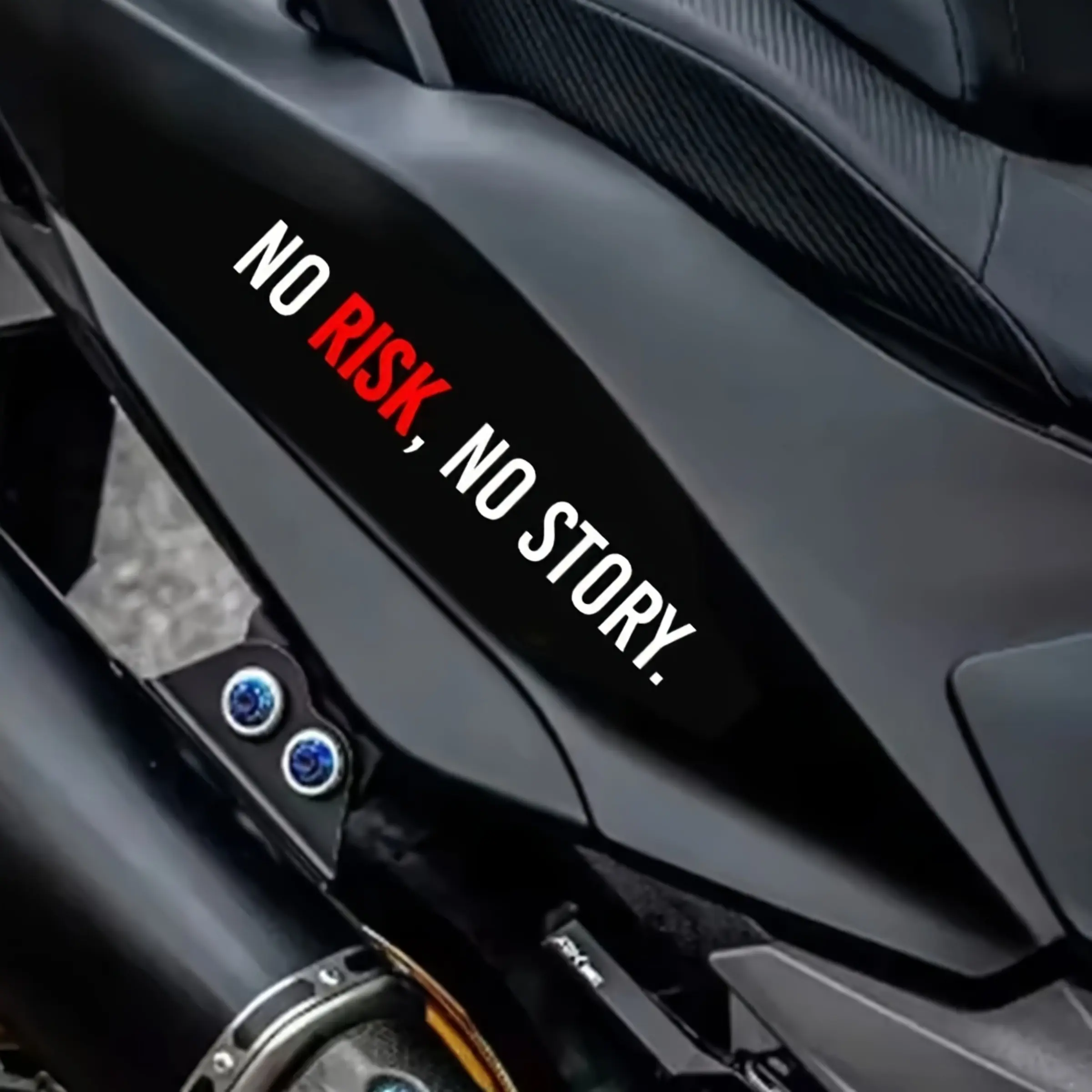 2Pcs/1 set, a zero-risk and story-free inspirational motorcycle sticker Decal, waterproof self-adhesive sticker, perfect for racing helmets, motorcycle fuel tanks, scooter bodies, bicycles, skis, and an ideal gift for outdoor enthusiasts.
