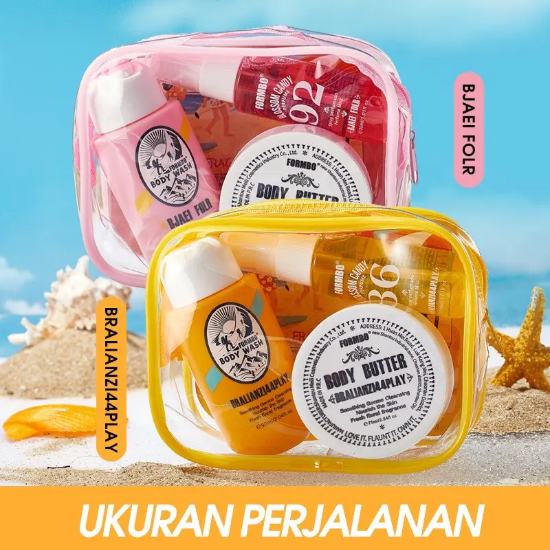 Formbo Body Care Three-Piece Set, Body Care Pack, Perfume Spray + Shower Gel + Body Cream Butter, Long-Lasting Moisturizing Fragrance, Summer Beach Travel Essential, Hydrating, Summer Gift Set