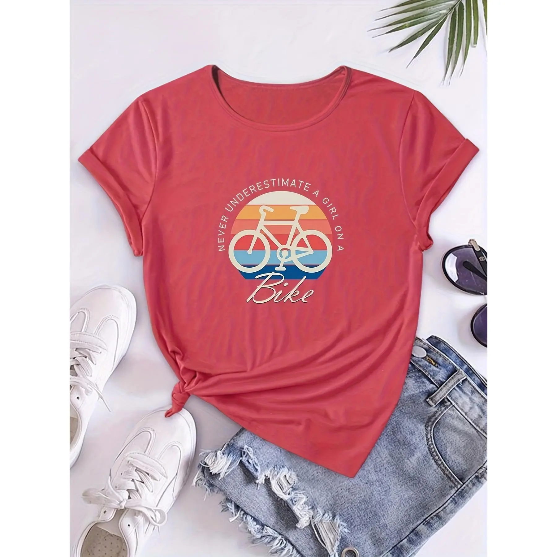 Comfortable Soft T-Shirt, Round Neck Short Sleeve, Loose Fit, Trendy Fun Print