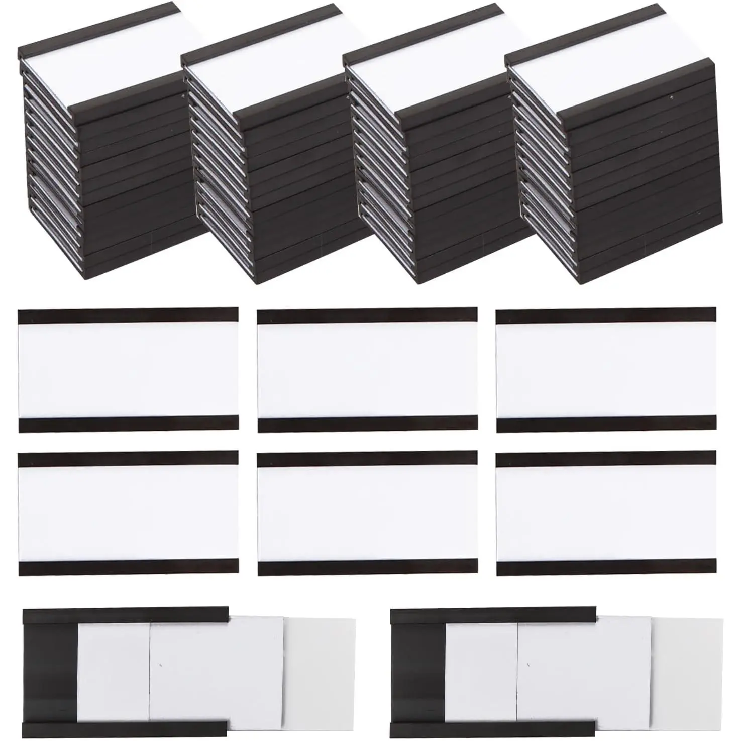 40 count  'C'  Label Holders 1x2in | C-Shape  Tool Box Label  Data Card Holder for Metal Shelf Whiteboard File Cabinet Storage Locker