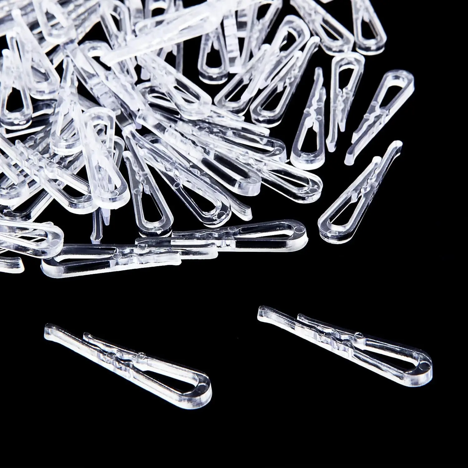 2000Pcs U Shape Plastic Alligator Clips, 1.5”Transparent Plastic Clothespins, Clear Shirt Clips with Teeth for Shirts Fabric Folding Ties Socks Pants Hold Garments in Place