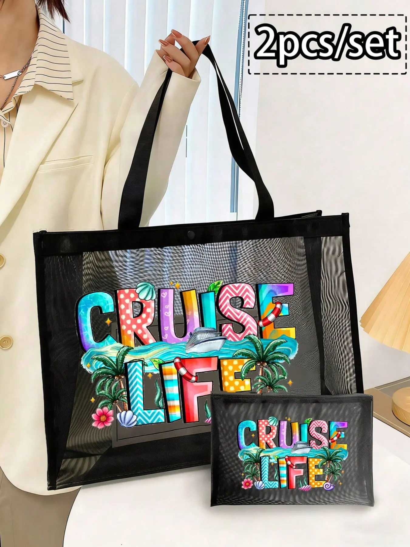 Women's Beach Crossbody Bag, Large Capacity, Waterproof, Ideal for Weddings, Birthdays, Holidays, Travel, Shopping, Outdoor Activities