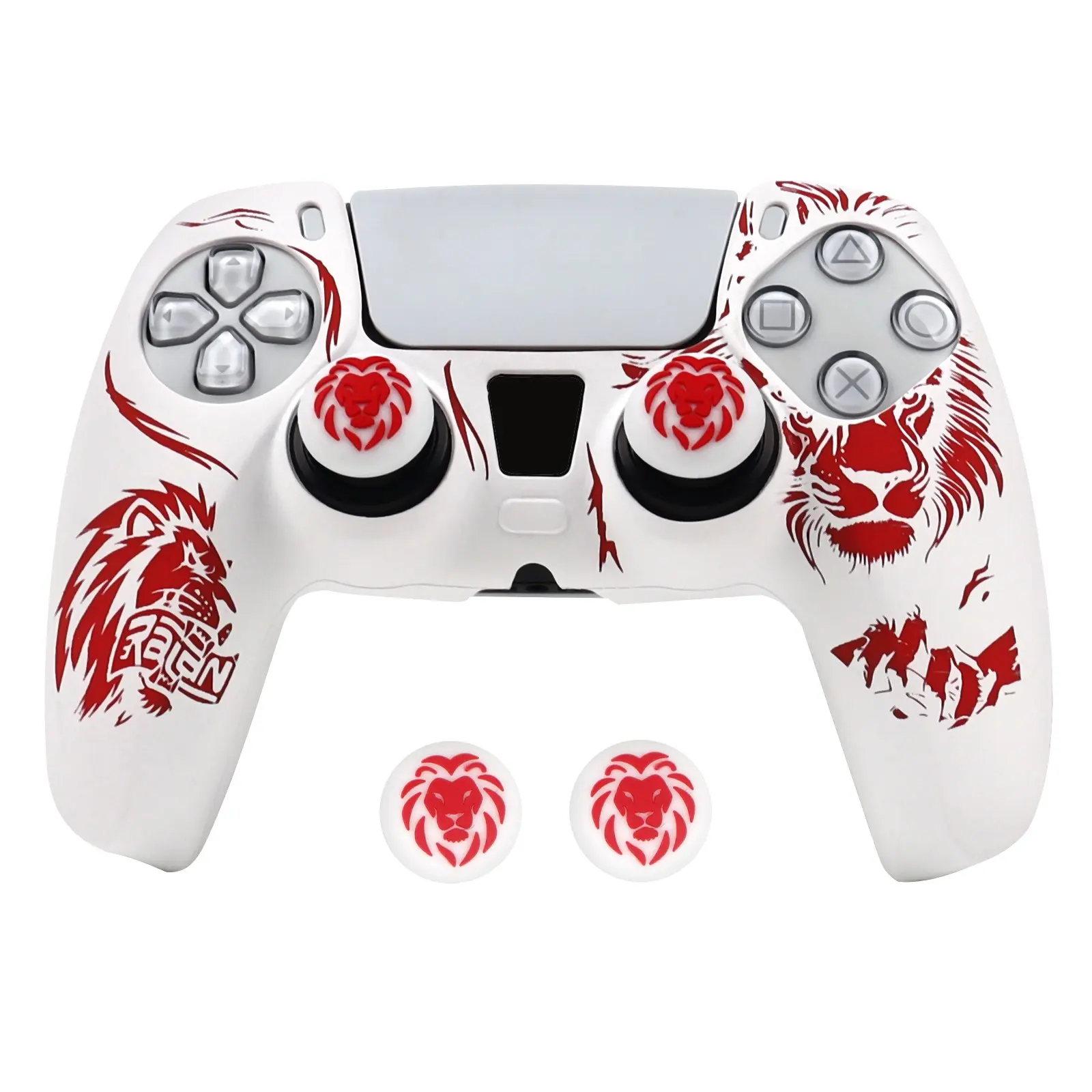 Soft Silicone Protective Case Cover For Playstation 5 Skin Gamepad Console Controller Accessories Games Accessories Console Accessories Gaming Console Accessories For PS5 Control with Joystick Caps Gaming Stuff