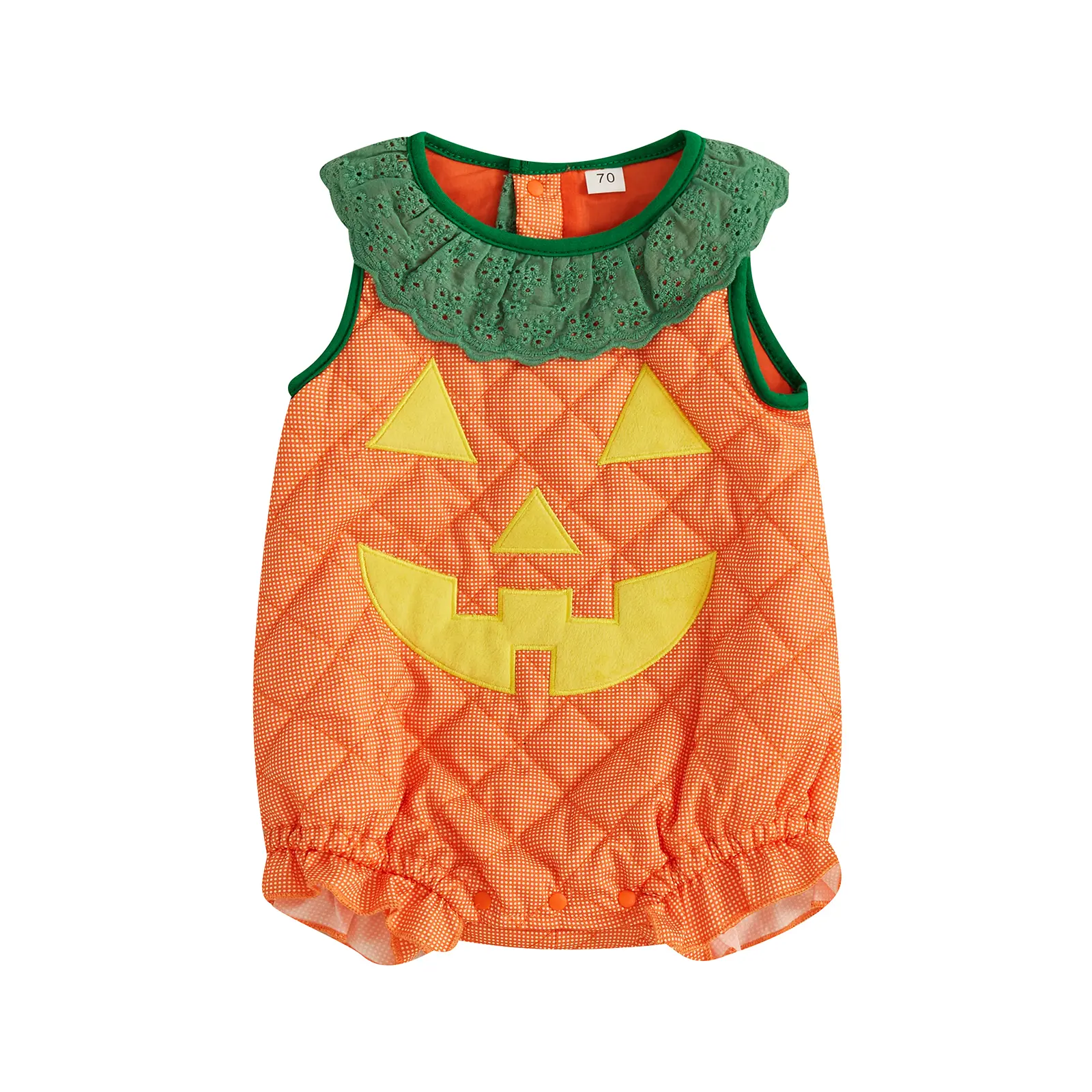 Canrulo Baby Girl Boys Halloween Pumpkin Costume Sleeveless Bubble Romper Bodysuit Infant Onesie Halloween Costume