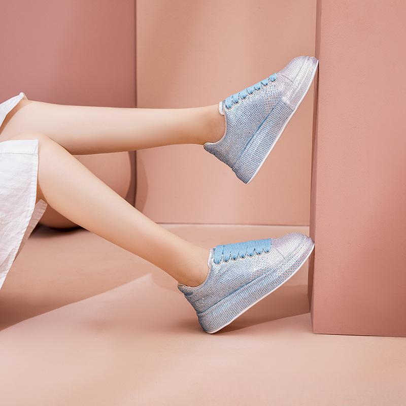 2026 trendy fashion night sky gradient color rhinestone thick-soled casual women's trendy shoes, comfortable and versatile, unisex