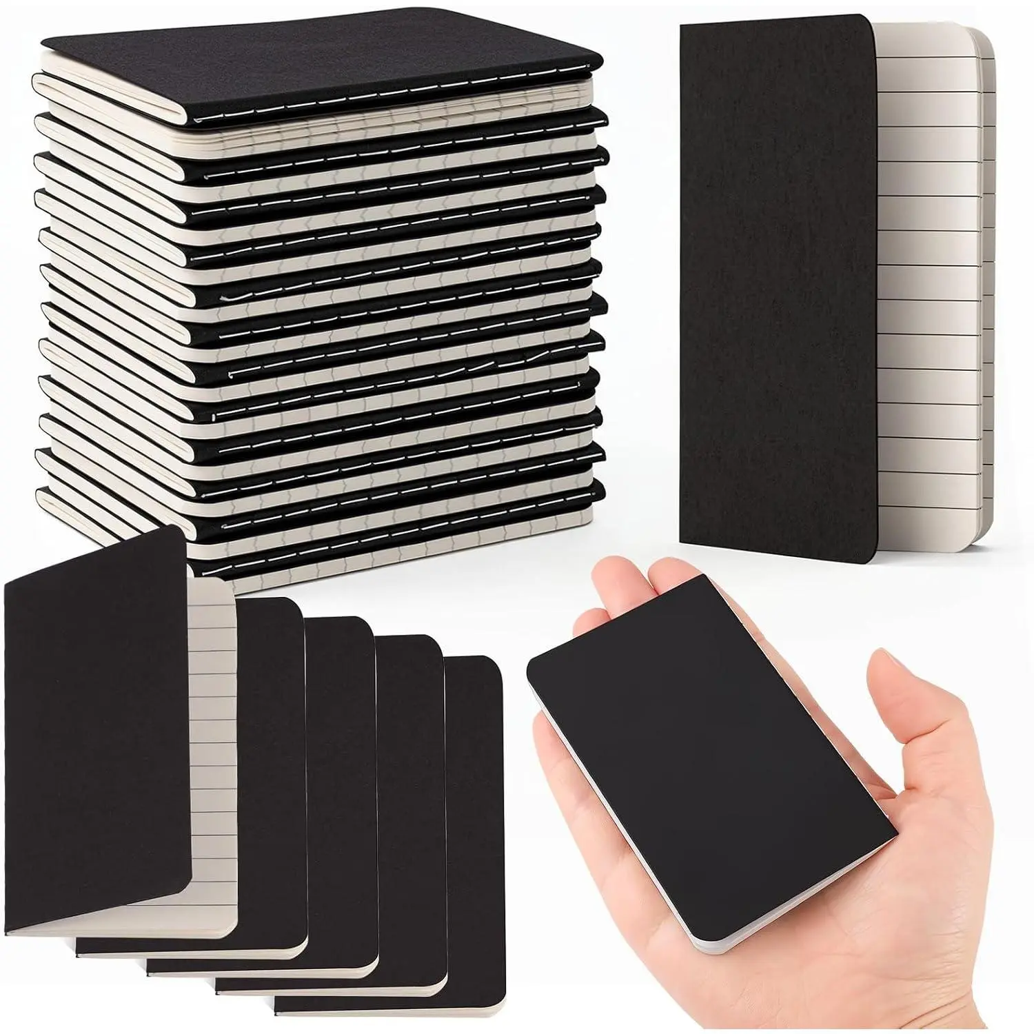 24-Count Mini Pocket Notebooks Bulk Pack, Compact Travel Journal Memo Notepads for Travel Enthusiasts