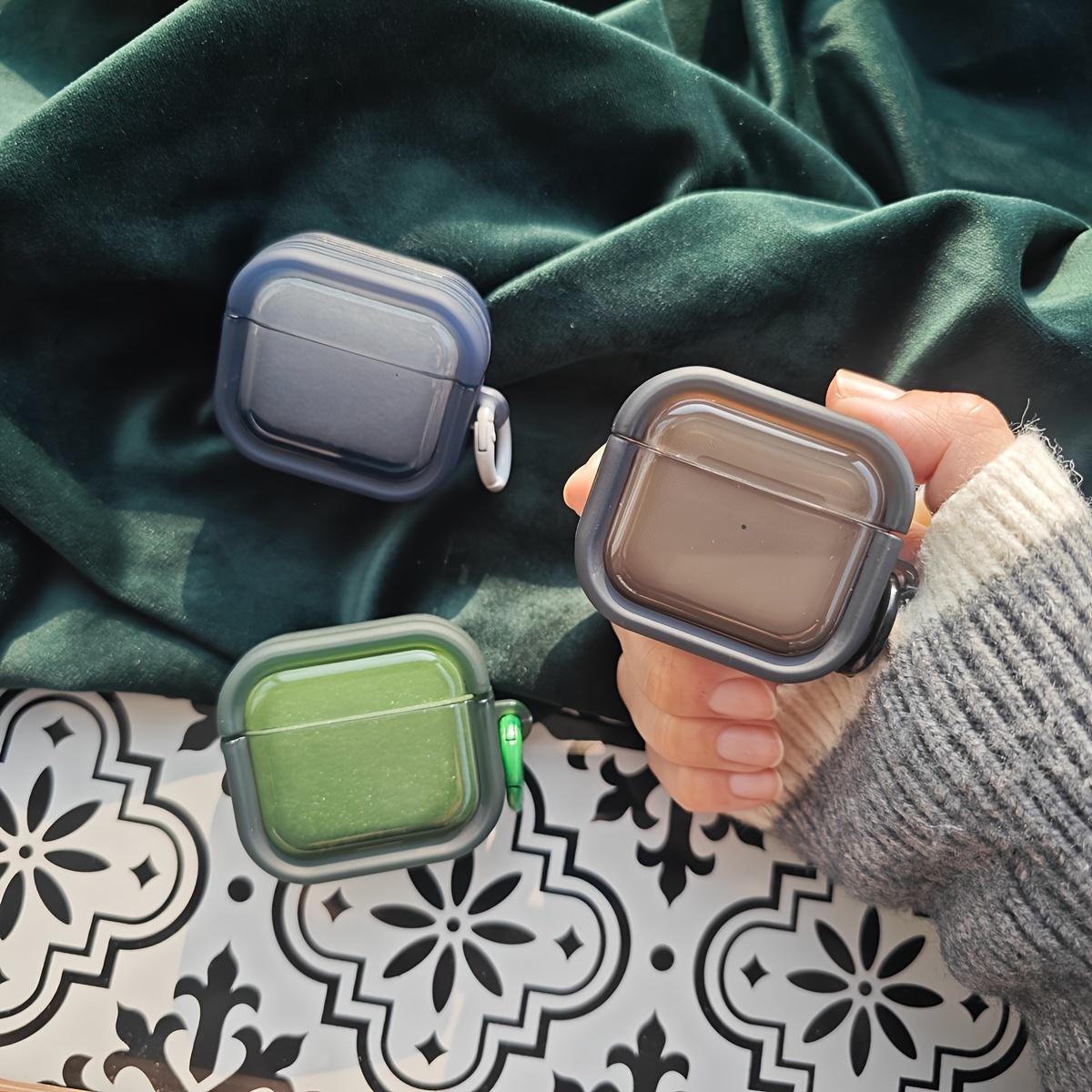 1 Minimalist and Creative Solid-color Morandi Material Case with No Patterns, Featuring a  and Trendy Design. It Has a Three-dimensional Frame Shape with a Loop Clasp and Is Suitable for AirPods 1/2/3/Pro/Pro2 Earphone Cases