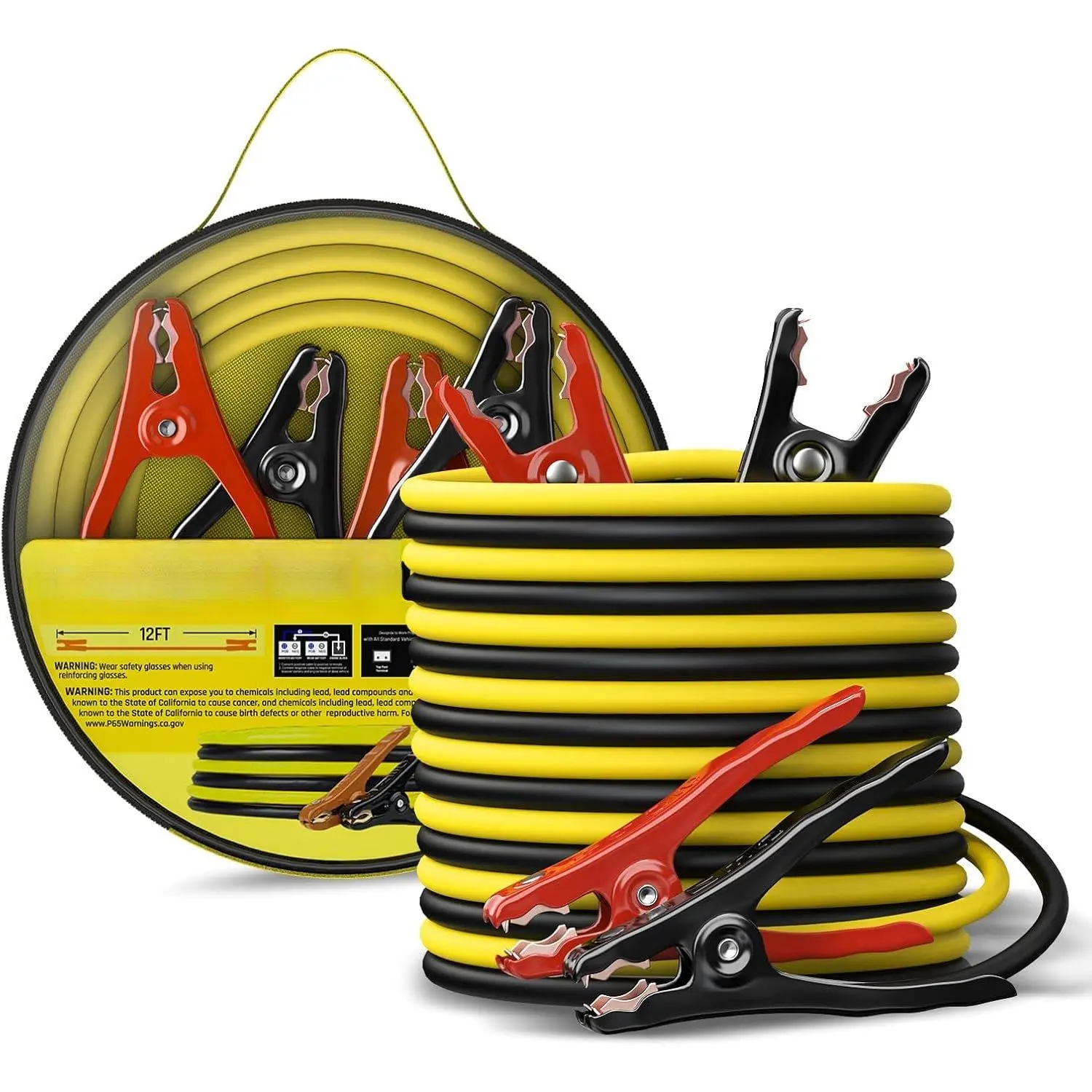 Jumper Cables for  , 8 Gauge 12  Automotive Booster Cables, for Jump Starting  or Weak  with Carry Bag