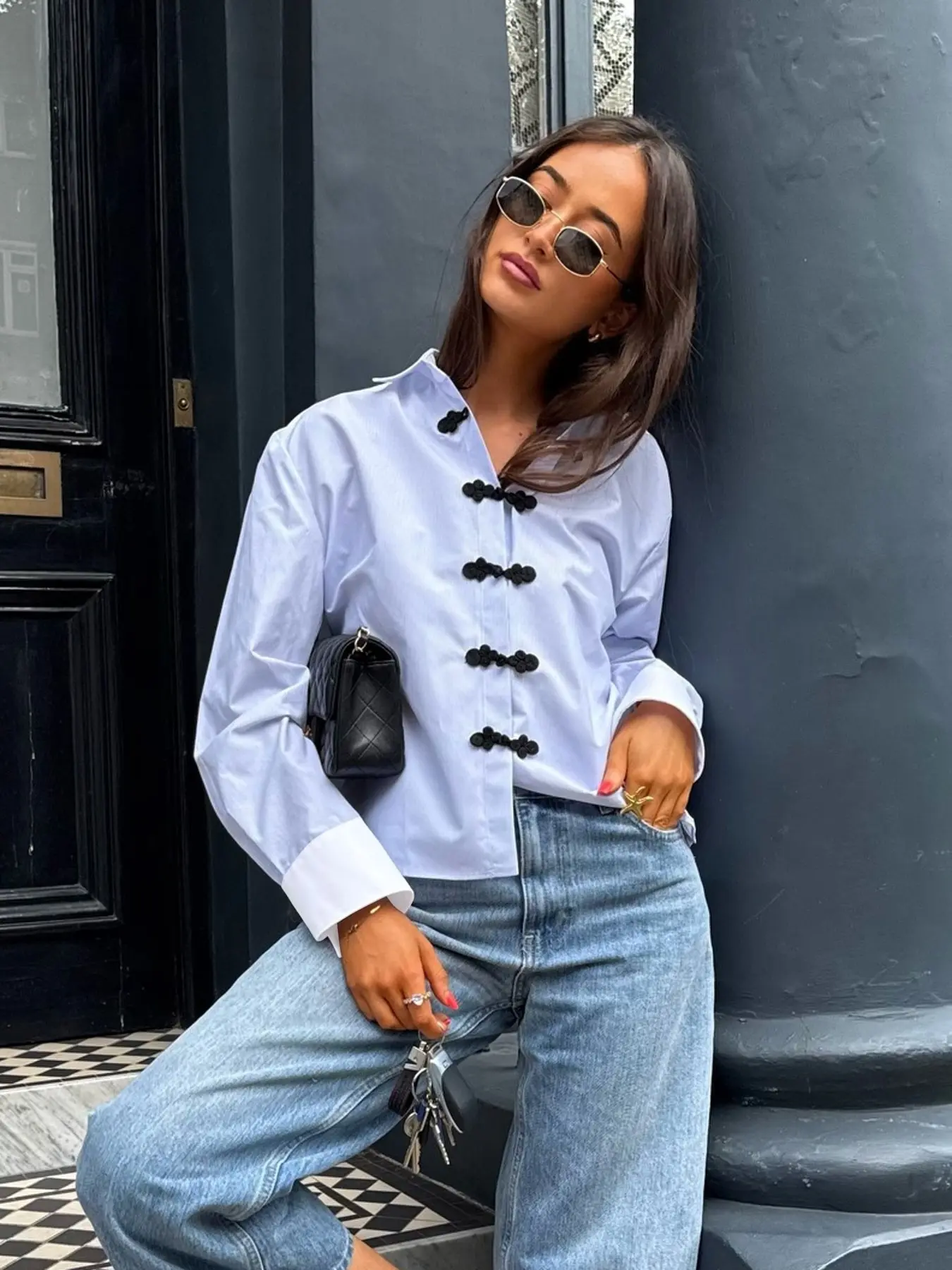 Striped Women's Shirt Summer Shirt For Women SHIRTS & BLOUSES Buttons Button Down Front Color Block Cuffs Loose Oversized Baggy Fit Hem Long Sleeve Blouse New Office Daily Casual Top