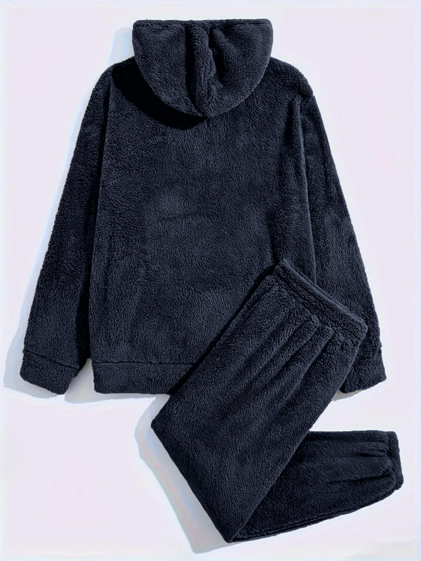 Men's Oversized Casual Hooded Sweatshirt And Joggers Pants Set, Loungewear, Athletic Vintage Streetwear, Menswear