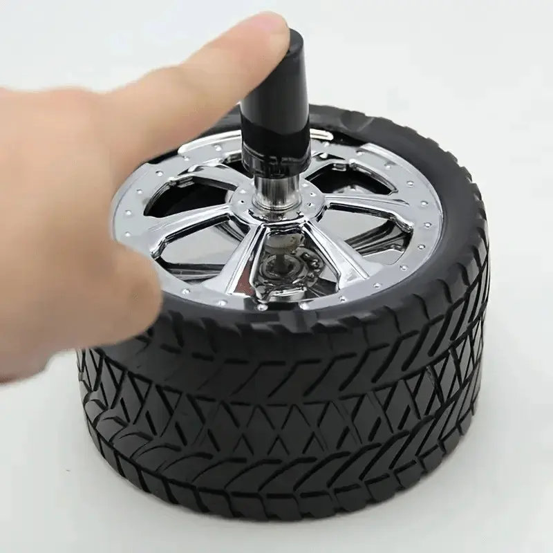Tire-shaped ashtray Rotating lid, car ashtray Opening ashtray, car ashtray Windproof, smokeless design