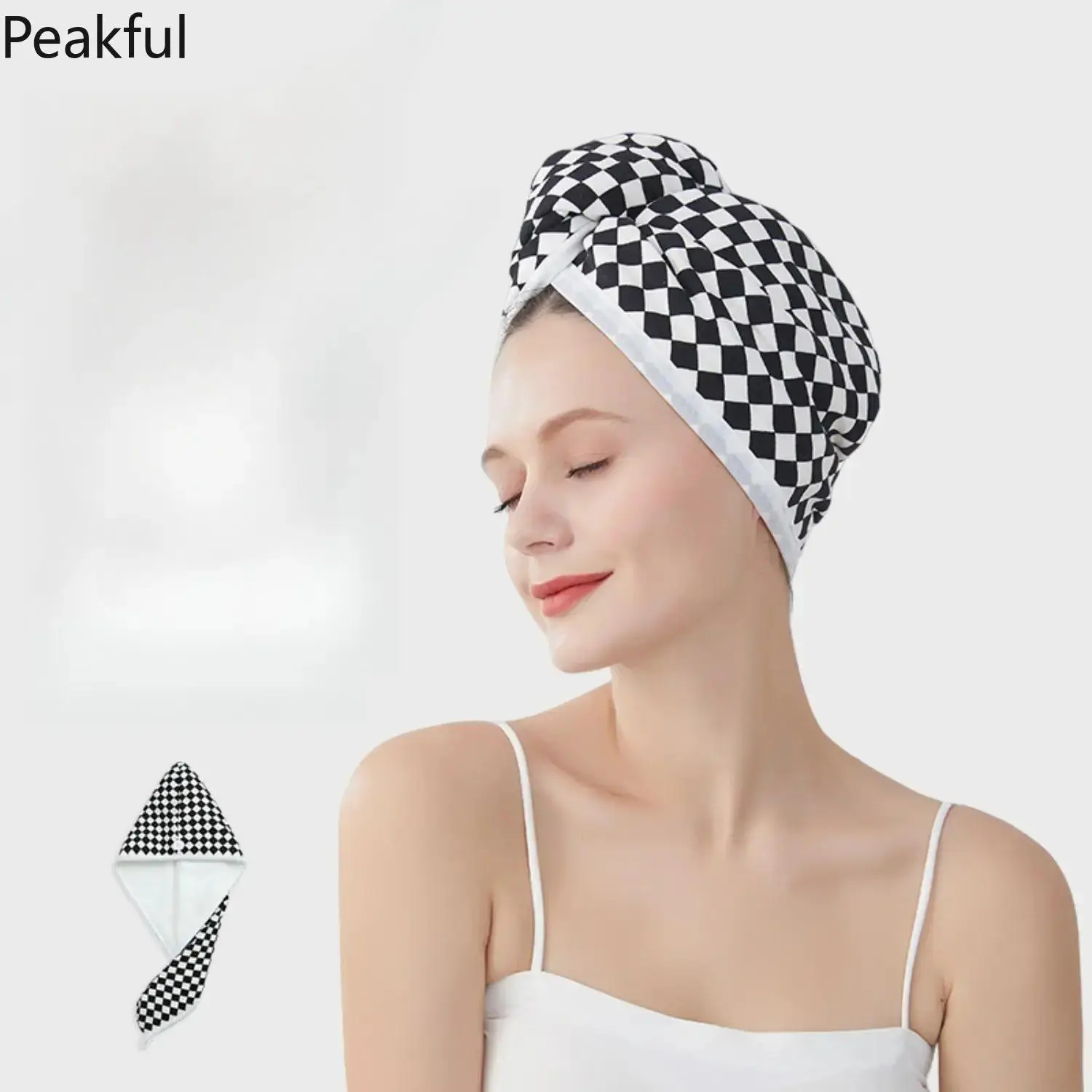 Lightweight Microfiber Hair Wrap with Elastic Strap, Quick-Dry Anti-Frizz Hair Turban, Soft Absorbent Drying Cap for Women, Versatile for Shower, Makeup, Spa & Everyday Use