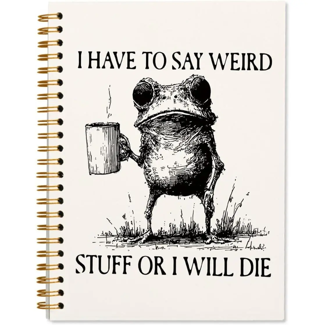 Journal Notebooks, Funny Frog Notebook Journals Gifts, Journaling Notebooks for Women Work Office School Supplies, Frog Gifts for Women, Spiral Notebook 5.5x8.3