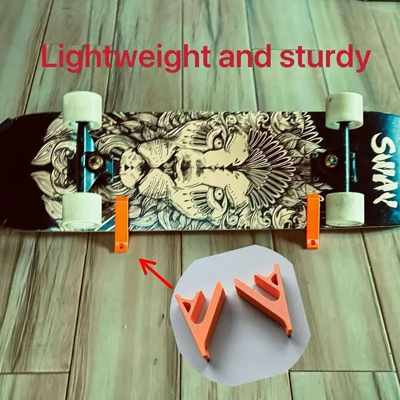 2 Pcs Skateboard Wall Mount Bracket Lightweight Display Hanger for Snowboard Board Storage Rack