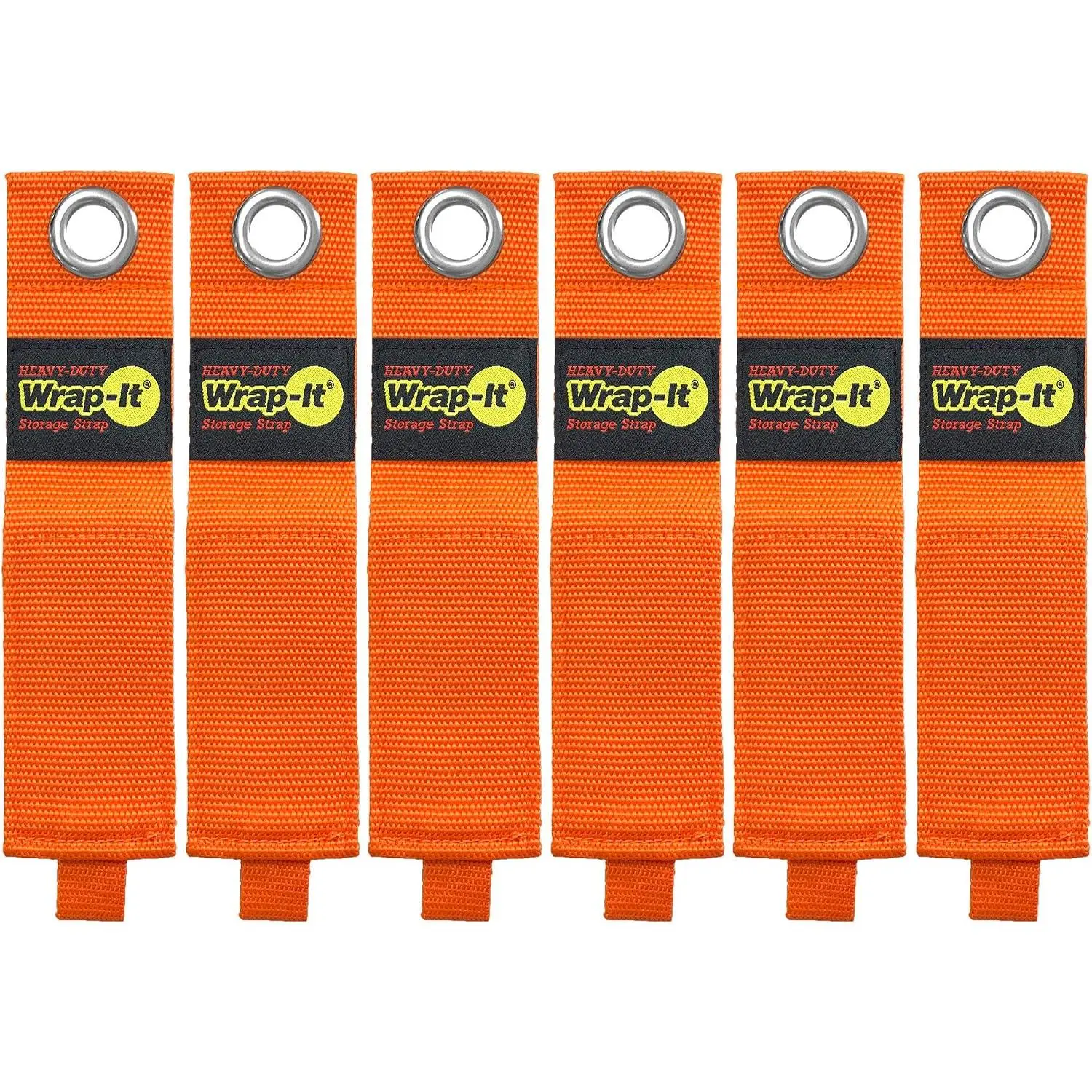-Duty Wrap-It Straps - 17-inch (6-Pack) Blaze Orange