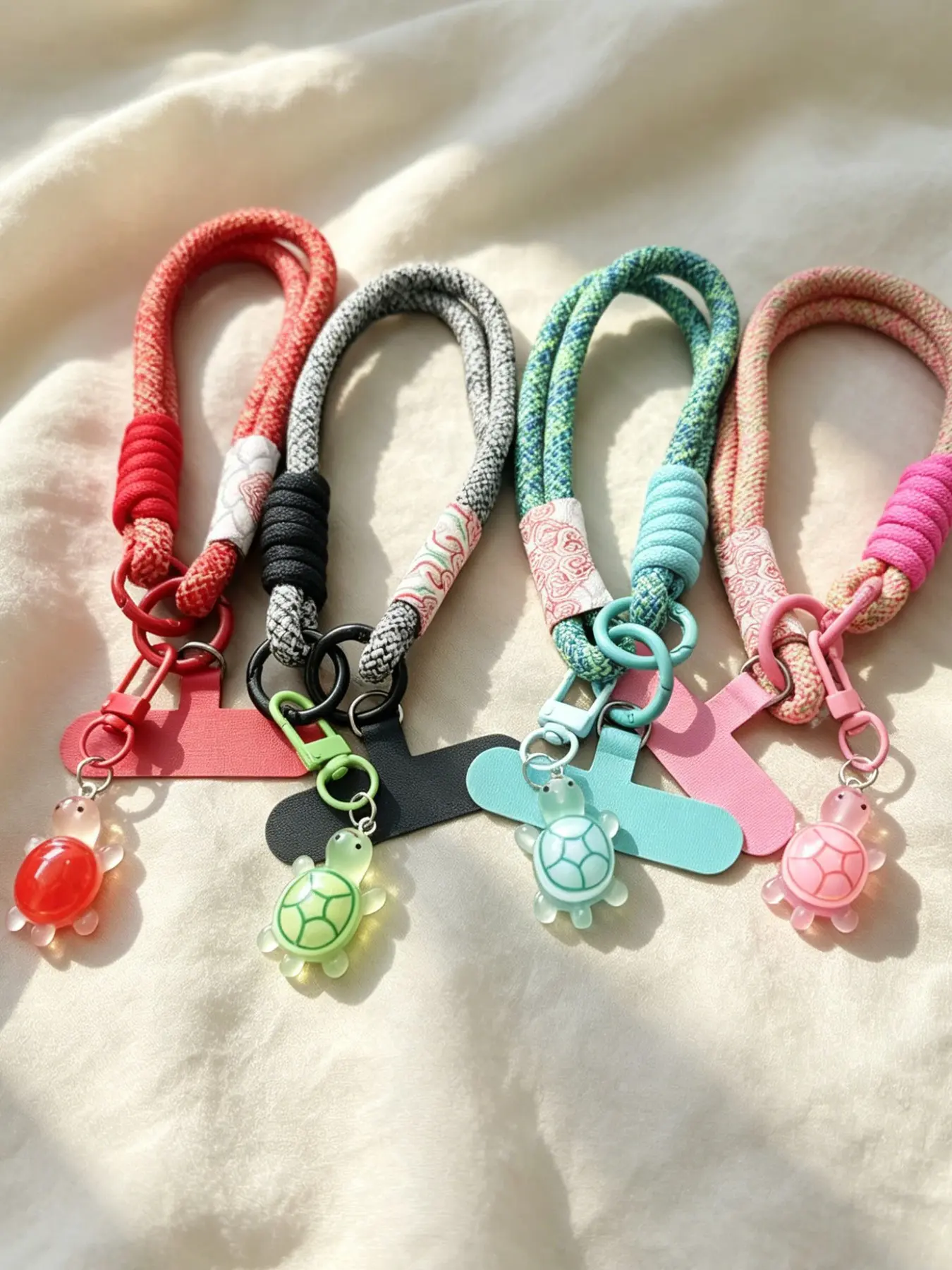 Lucky Turtle Braided Cell Phone Lanyard - Aesthetic Wrist Strap with Tether Tab, Stylish Anti-Lost Accessory for Phones, Keys & Bags, Great Gift for Trendy Teens!