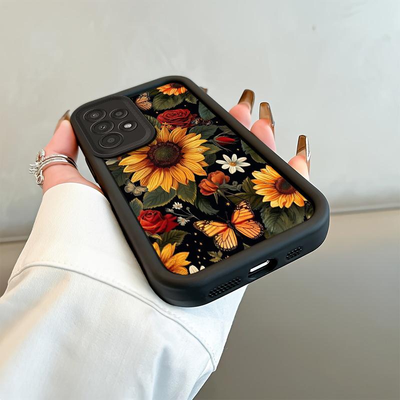 Phone Case: Light Luxury Elegant Sunflower Rose Premium Pattern Phone Case Suitable for Samsung Galaxy S26 S25 S24 S23 S22 S21 Fe Plus Ultra A13 A14 A15 A16 A17 A33 A34 A35 A36 A52 A53 A54 Note20