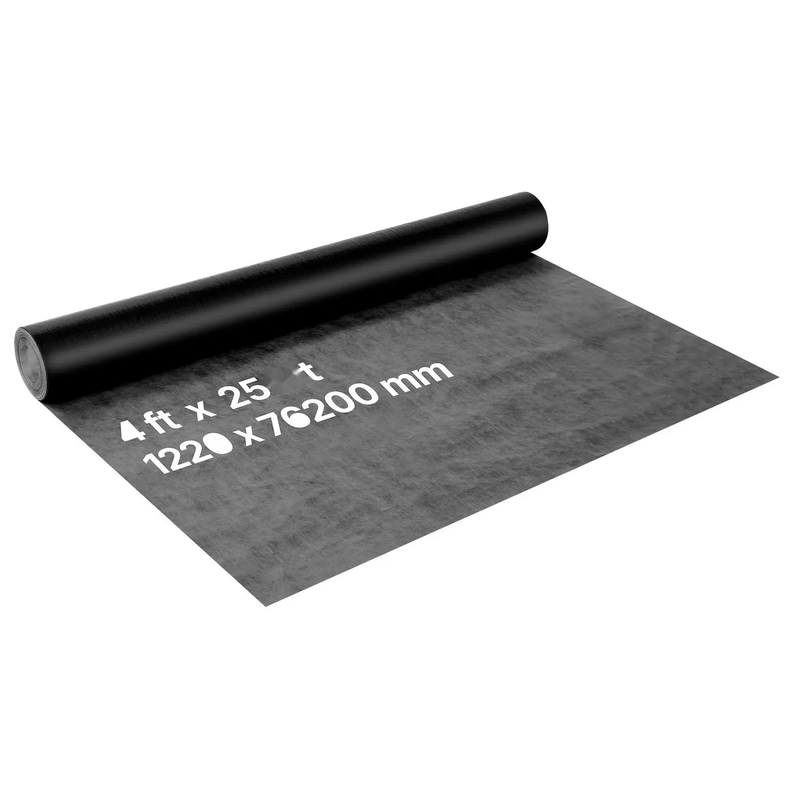 Heavy-Duty Black House Wrap & Vapor Barrier 4x250ft Roll - 0.17mm Thick Plastic Sheeting, Moisture Block, Tear-Resistant Drop Cloth for Residential Construction